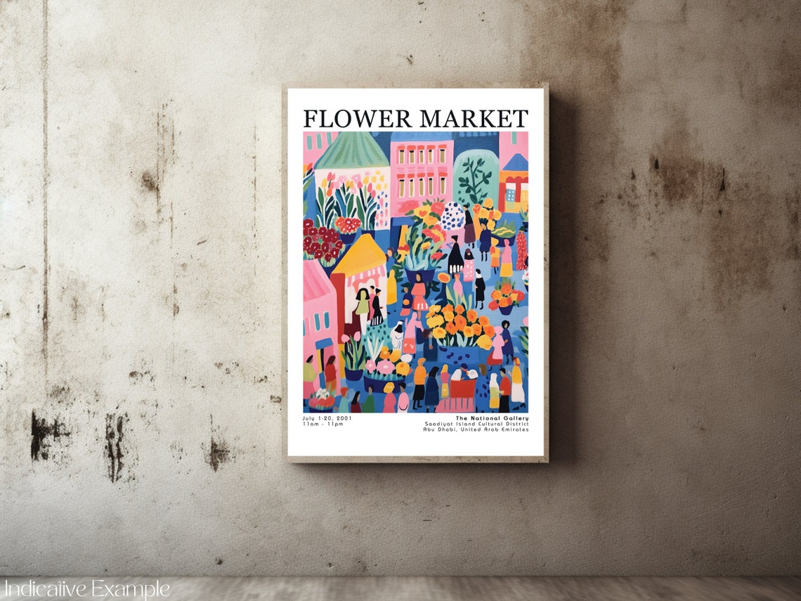 Flower Market Poster Flower Market Print Botanical Wall Art Exhibition Posters Prints Henri Matisse Vintage Flowers Floral Painting - Image 2