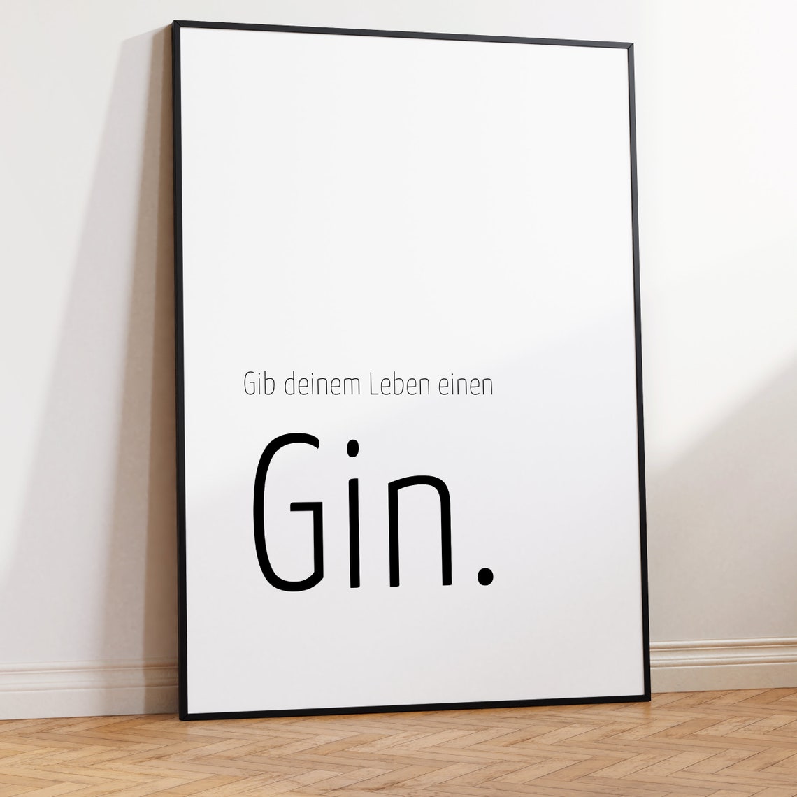Give Your Life a Gin Funny German Quote Bar Decor Typography Poster - Image 2
