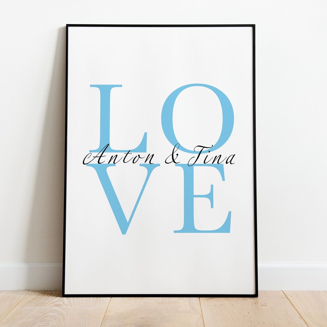Personalized LOVE Typography Couple Names Minimalist Wedding Poster - Image 3