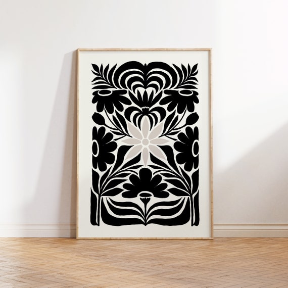 Dark Flowers Abstract Botanical Wall Poster
