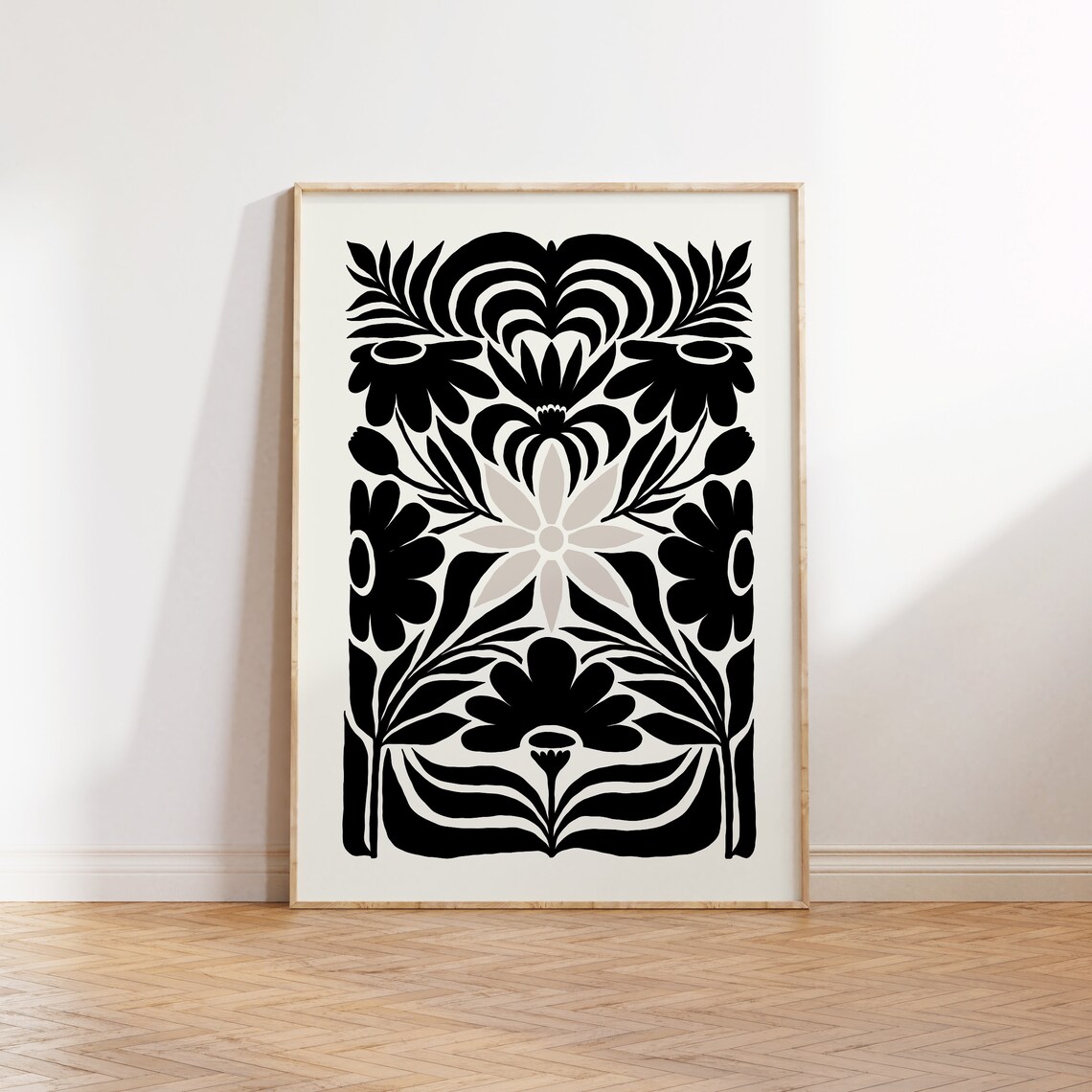 Dark Flowers Abstract Botanical Wall Poster