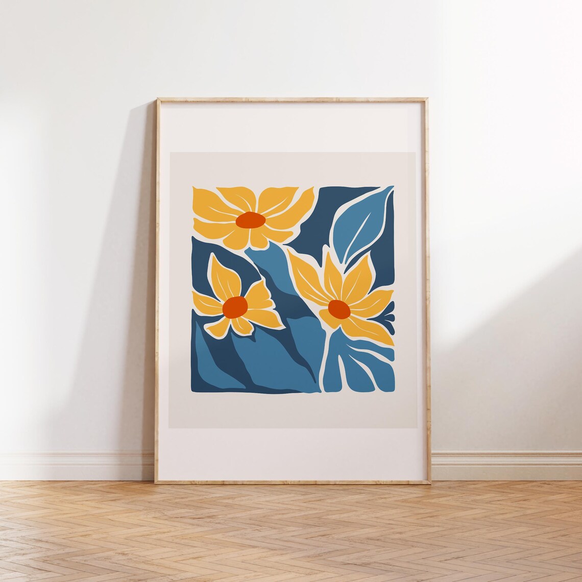 Eclectic Flowers Abstract Floral Art Print, Modern