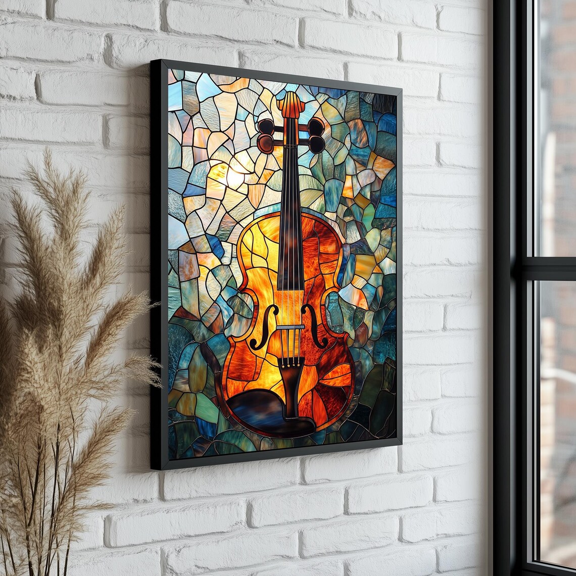 Violin Cubism Mosaic Art Print for Music Rooms - Image 5