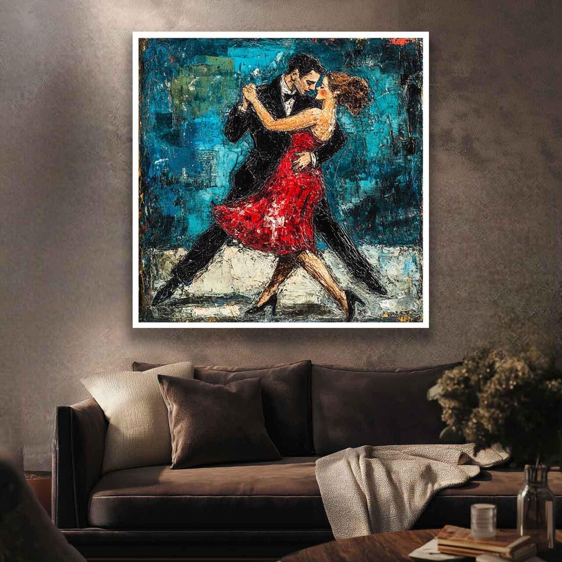 Passionate Tango Dance Couple Red Dress Ballroom Dance Poster - Image 3