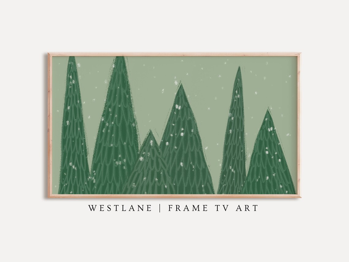 Christmas Trees, Modern Winter Forest Art Print