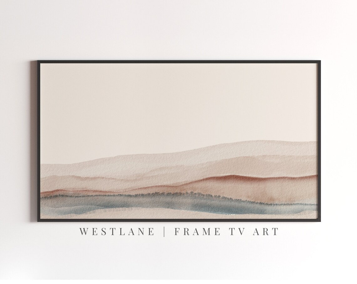 Abstract Coastal Pastel Landscape Art Print - Image 2