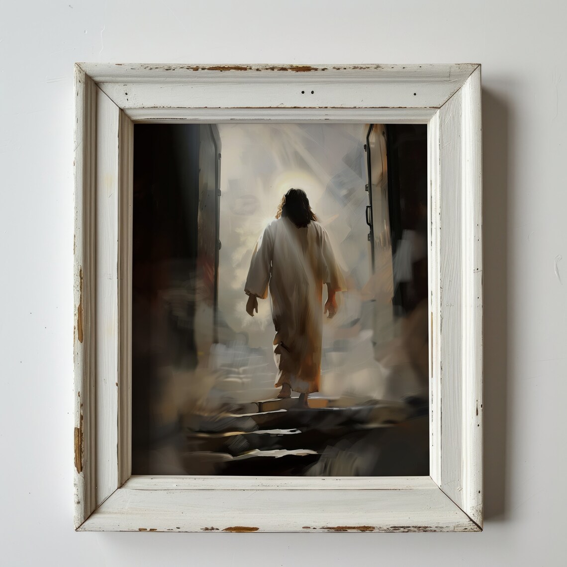 Jesus Resurrection Walking Out Of Tomb Into Light Christian Oil Painting Poster - Image 4