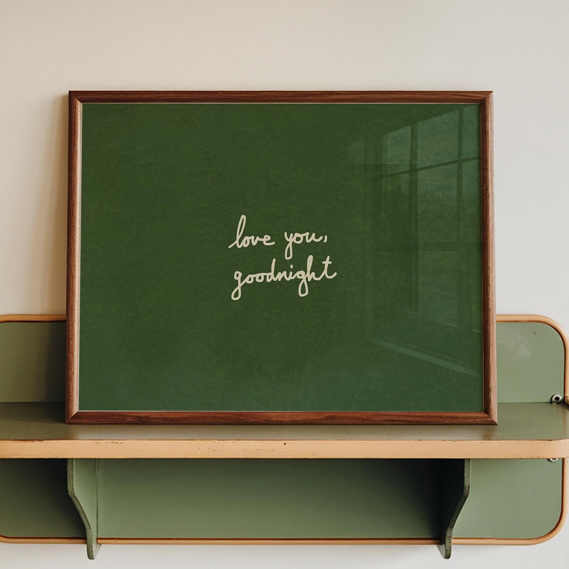 Love You Goodnight Typography Poster, Bedroom Decor