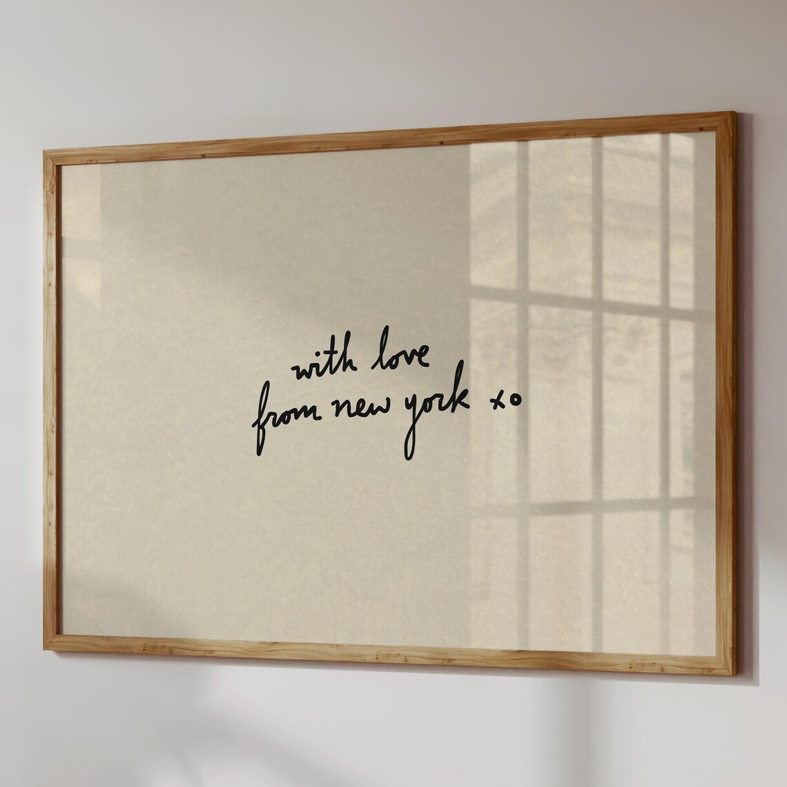 With Love From New York Xo Handwritten Minimalist Quote Poster