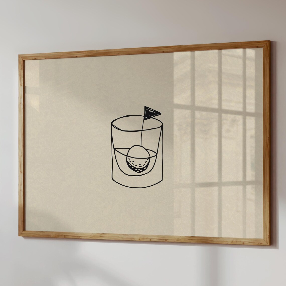 Old Fashioned Golf Print, Bar Cart Decor