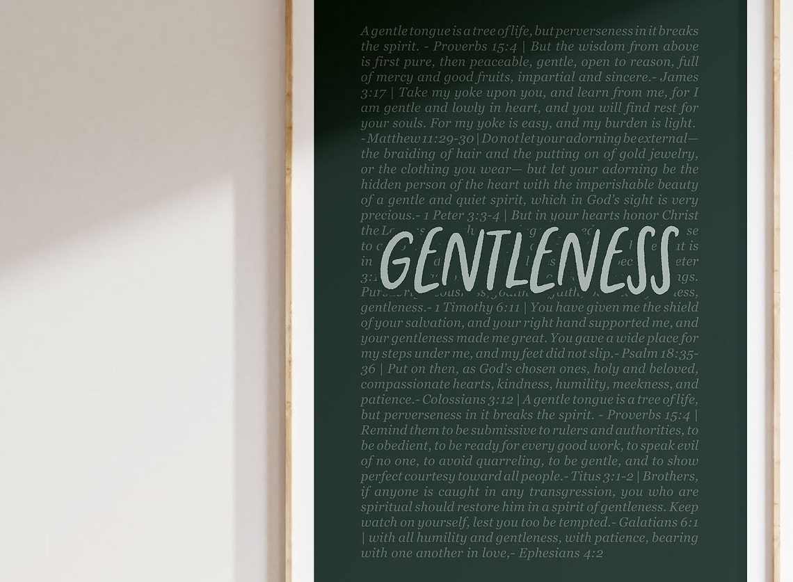 Gentleness Fruit Of The Spirit Bible Verse Artwork Scripture Christian Poster Baby Nursery Home Decor Instant Print - Image 3