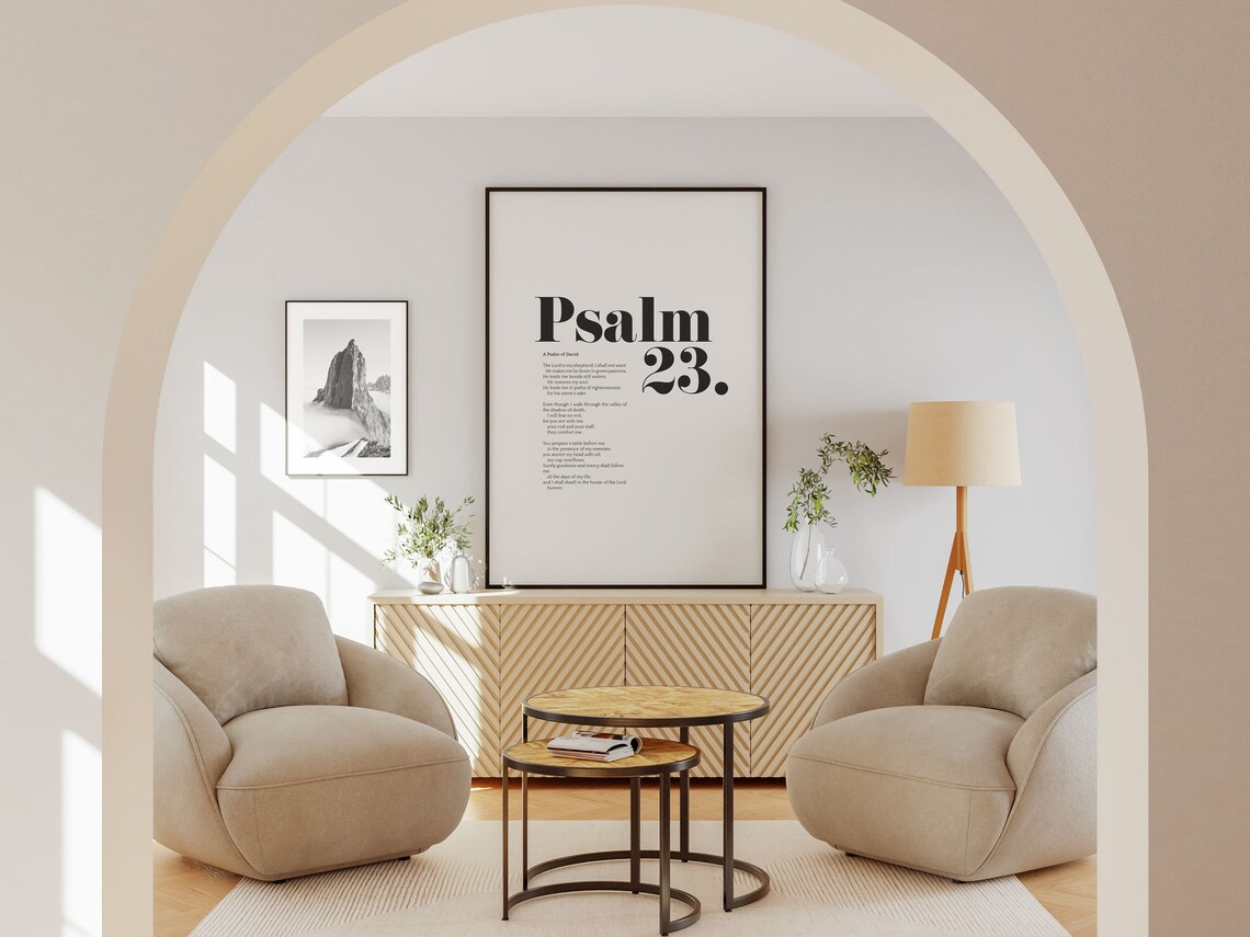 Psalm 23 Minimalist Scripture Poster, Christian Decor - Image 4