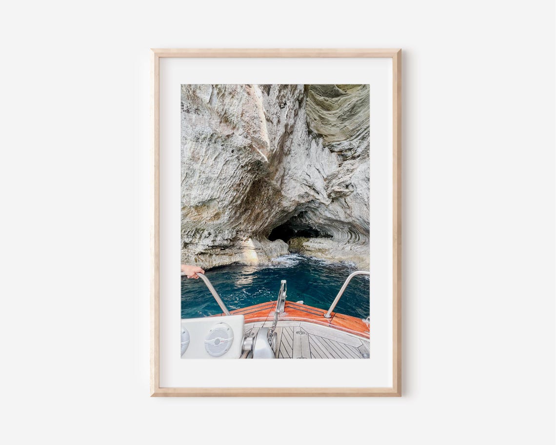 Capri Blue Grotto Boat Tour Dramatic Coastal Photography Print