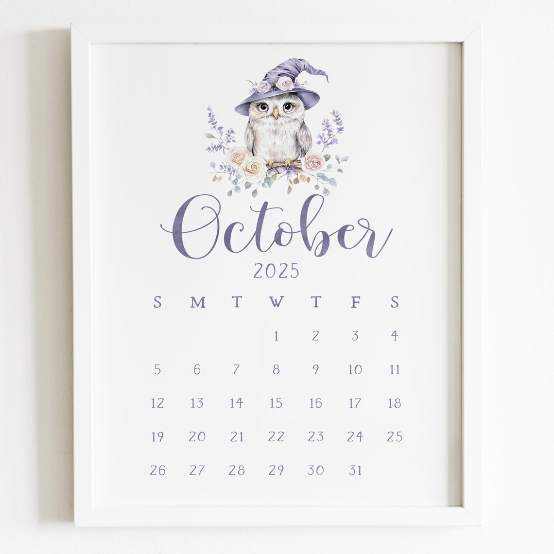 October 2025 Calendar Fall Monthly Planner Halloween Office Desk Decor Seasonal Fridge Calendar Cute Halloween Owl Artwork - Image 5