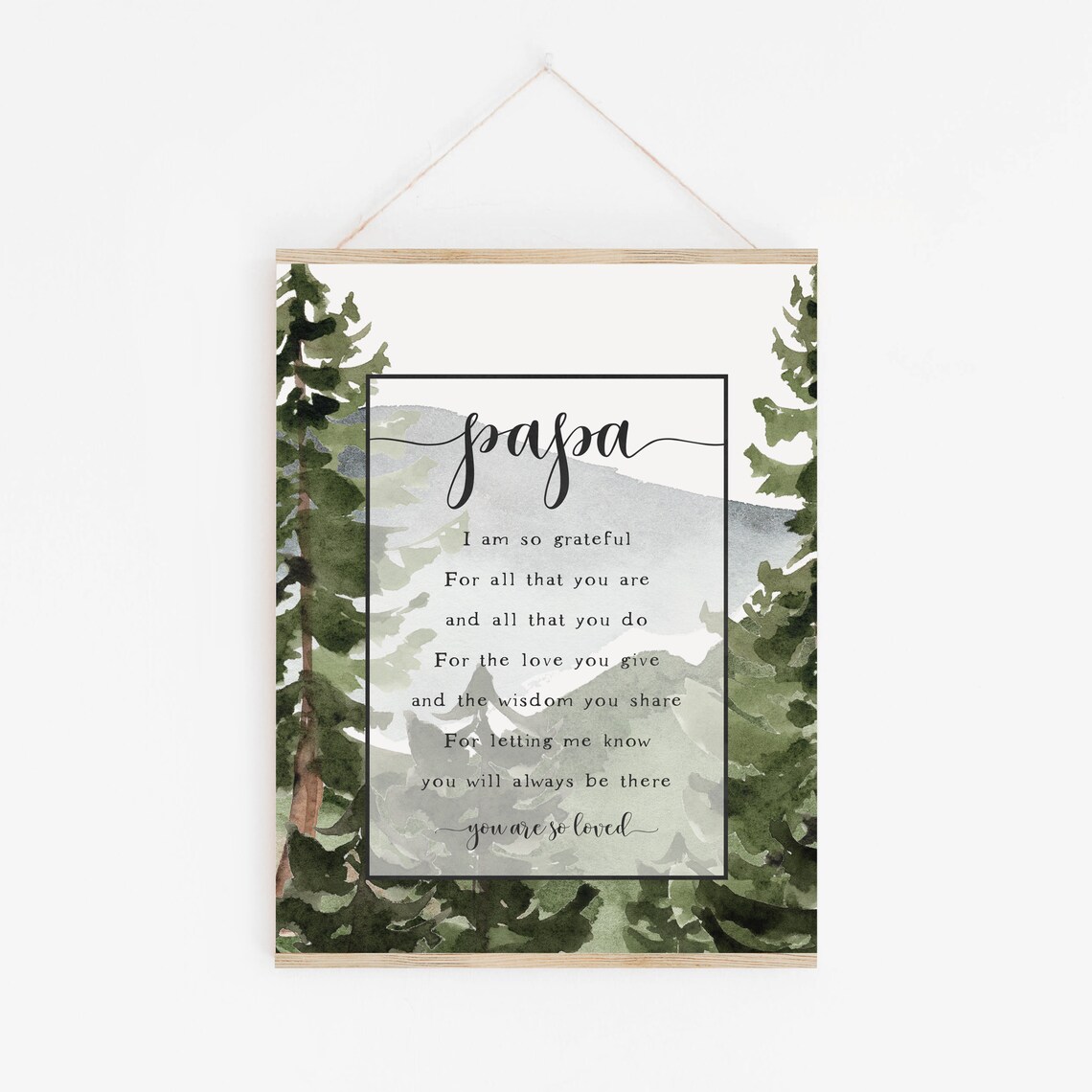 Instant Papa Quote Heartfelt Father's Day Poem Art Print - Image 2