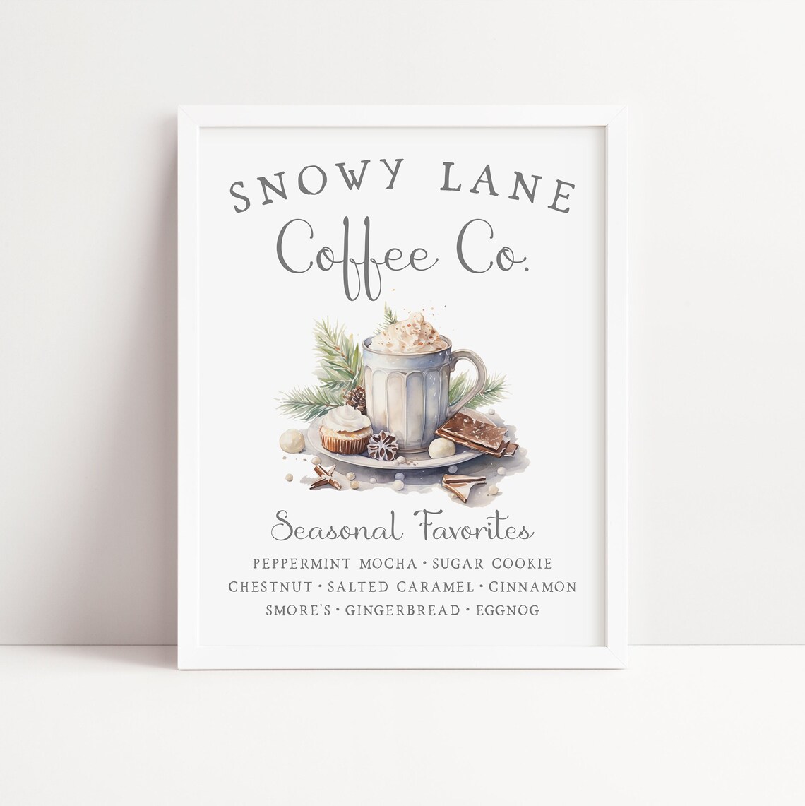 Winter Coffee Shop Cozy Christmas Art Print - Image 5