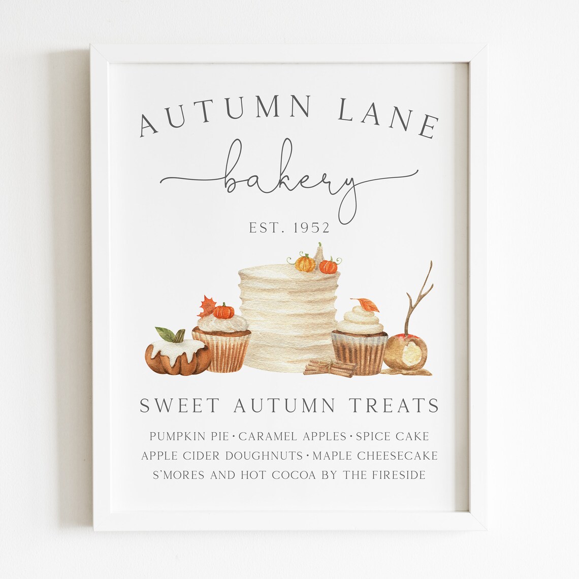 Autumn Bakery Wall Art, Fall Dessert Stand Sign - Image 4