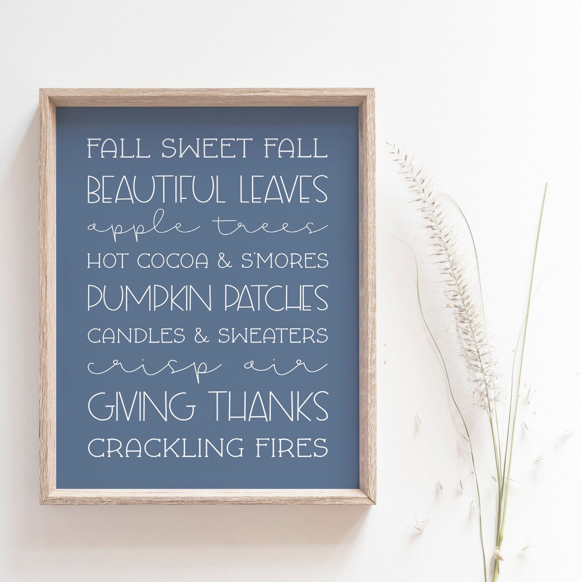 Fall Sweet Fall Autumn Typography Art Print - Image 3