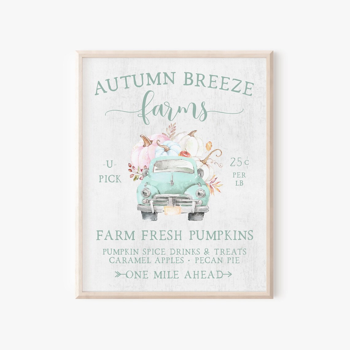 Pastel Pumpkin Truck Fall Farmhouse Art Print - Image 5