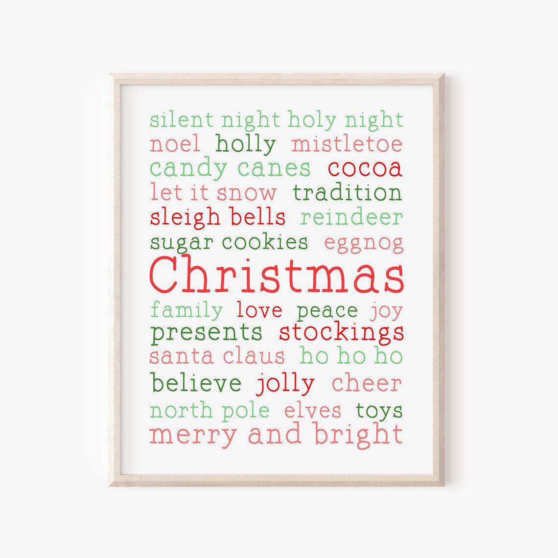 Christmas Words Whimsical Holiday Art Print - Image 5