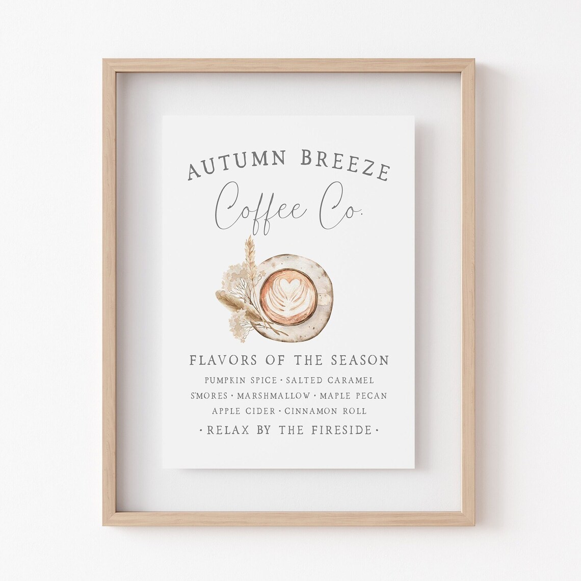 Cozy Autumn Cafe Seasonal Coffee Menu Sign - Image 3