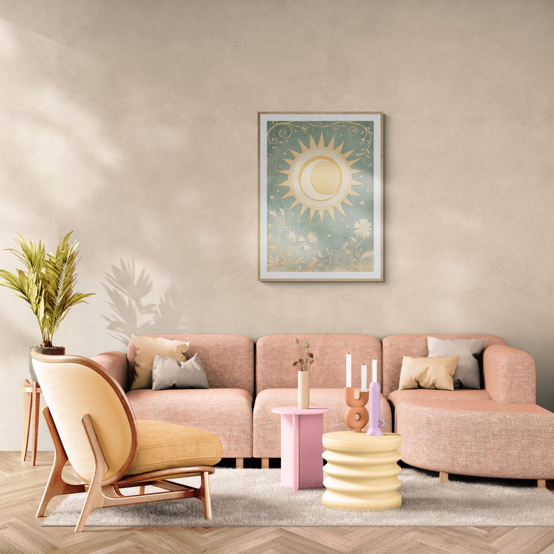 Art Nouveau Sun Moon Celestial Vintage Inspired Print Mystical Wall Art - Image 4