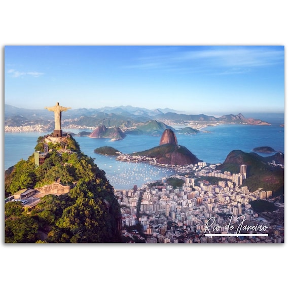 Rio de Janeiro Christ the Redeemer Aerial Brazil Travel Photo Poster