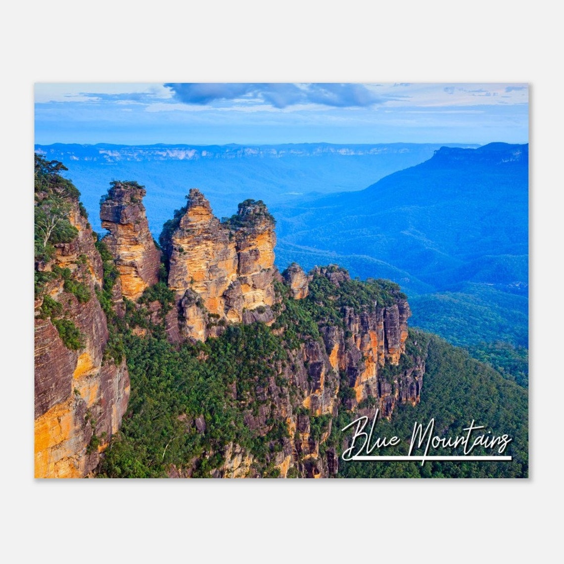 Blue Mountains Australia Print Three Sisters Katoomba Travel Poster