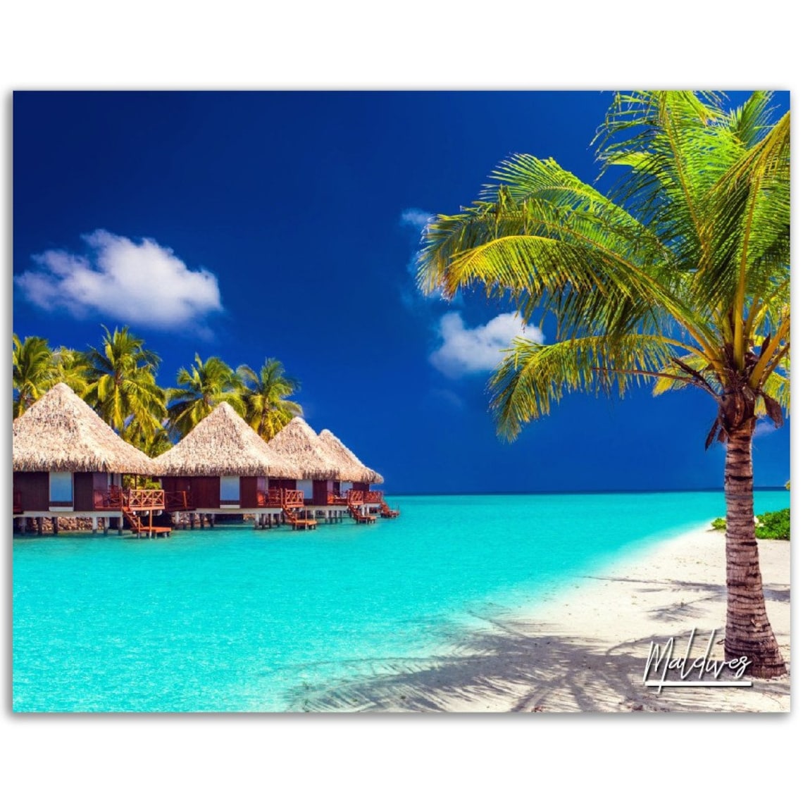 Maldives Beach Poster Tropical Island Photography Print
