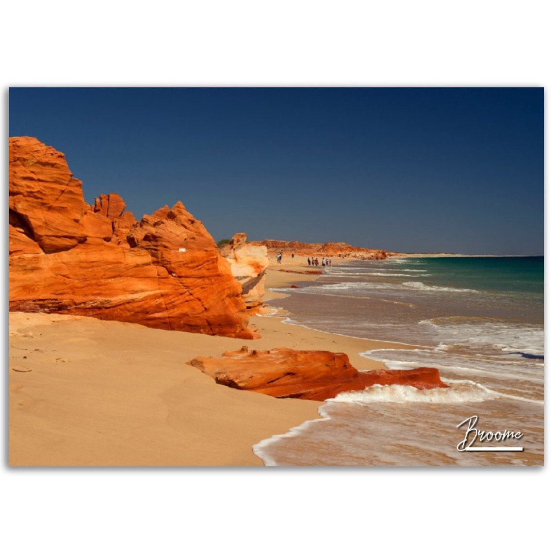 Broome Australia Red Rock Beach Coastal Landscape Travel Poster