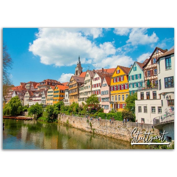 Stuttgart Germany Poster Print Colorful Cityscape Wall Art