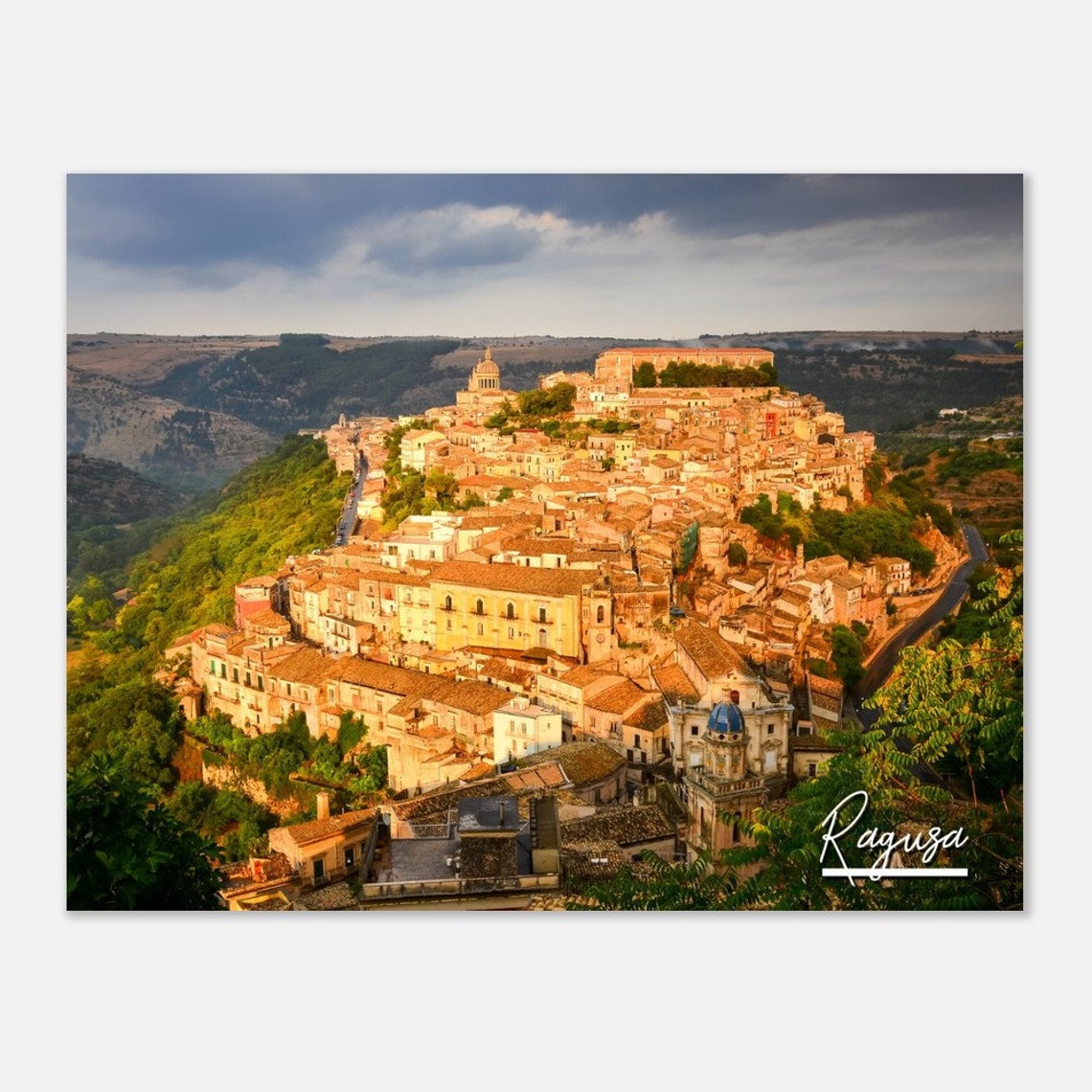 Ragusa Italy Poster Print Cityscape Travel Photo