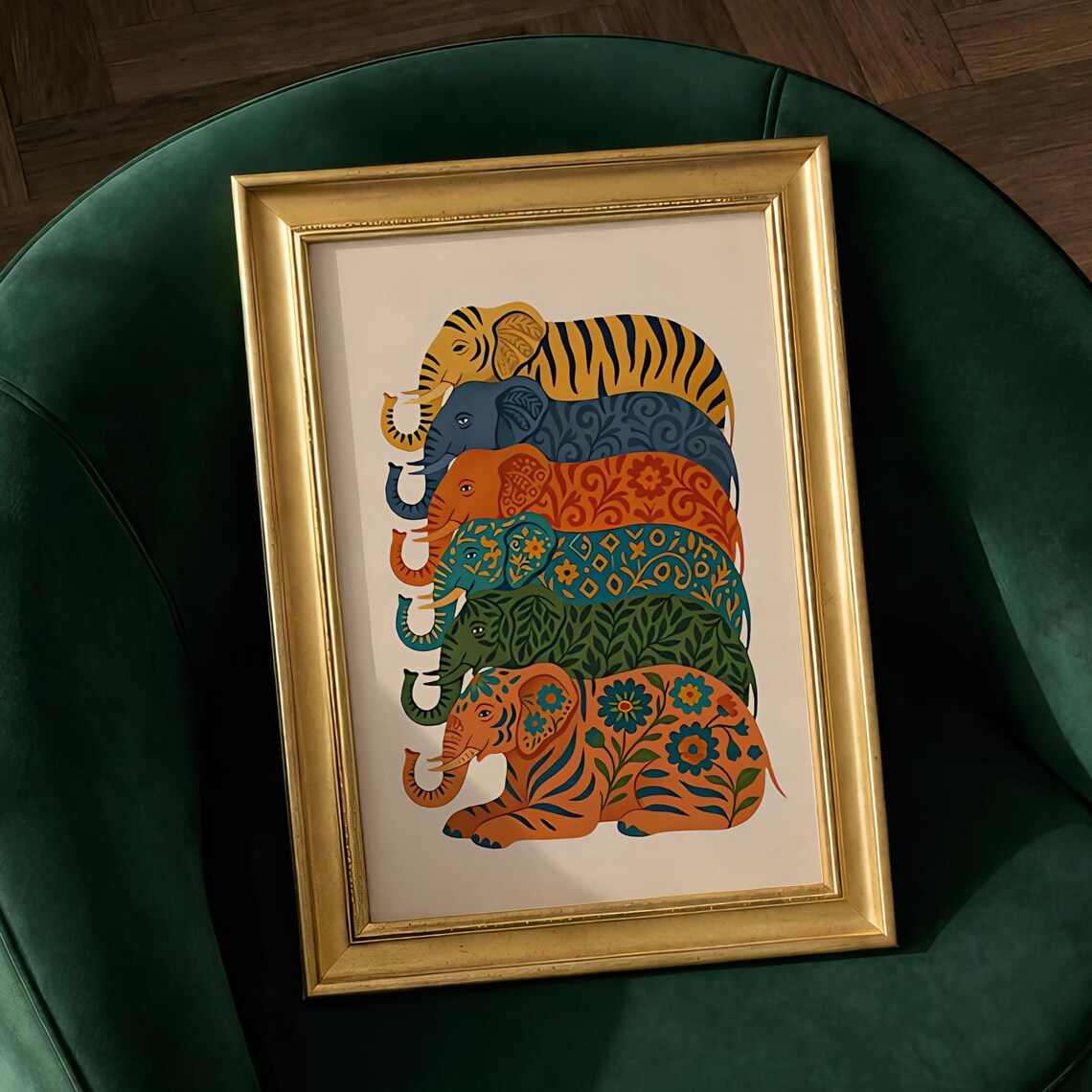 Spiritual Elephant Art Print, Boho Sacred Animal