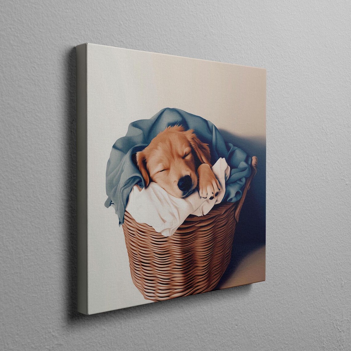 Sleeping Golden Retriever Laundry Room Art Print - Image 2