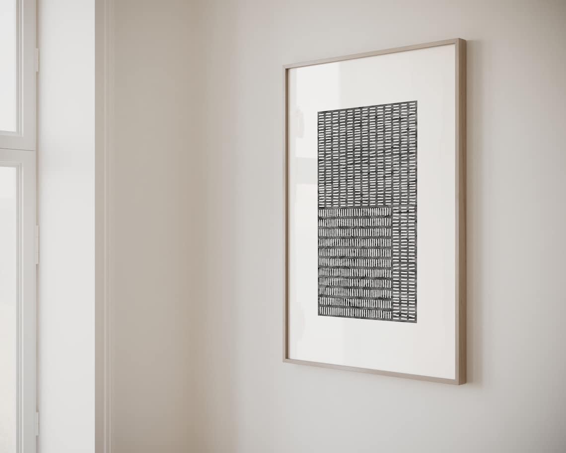 Modern Grey Abstract Minimalist Poster, Japandi Style - Image 2