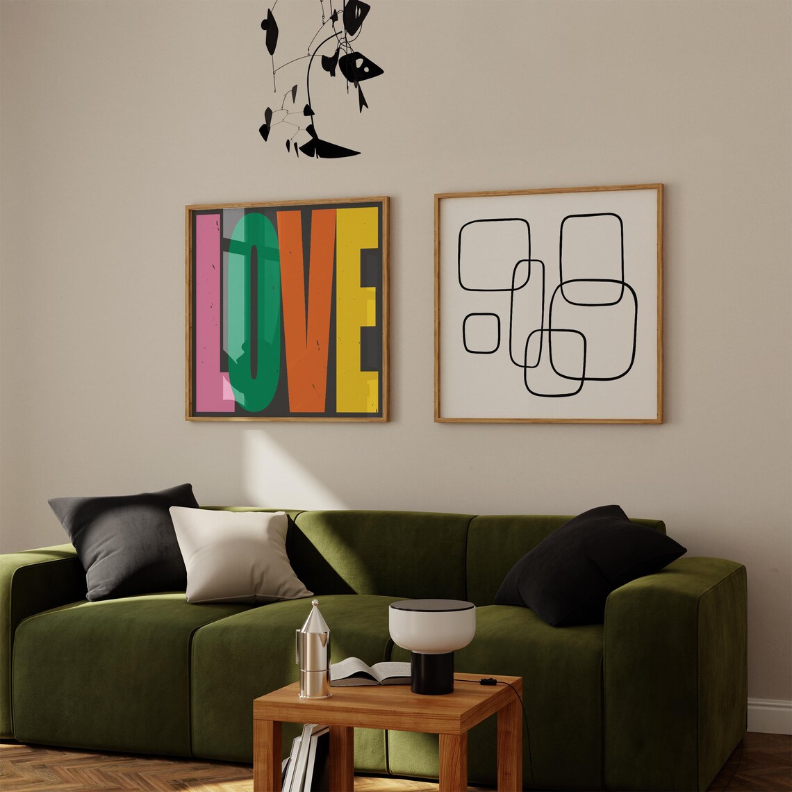 Love Colorful Pop Typography On Charcoal Black Statement Poster - Image 2