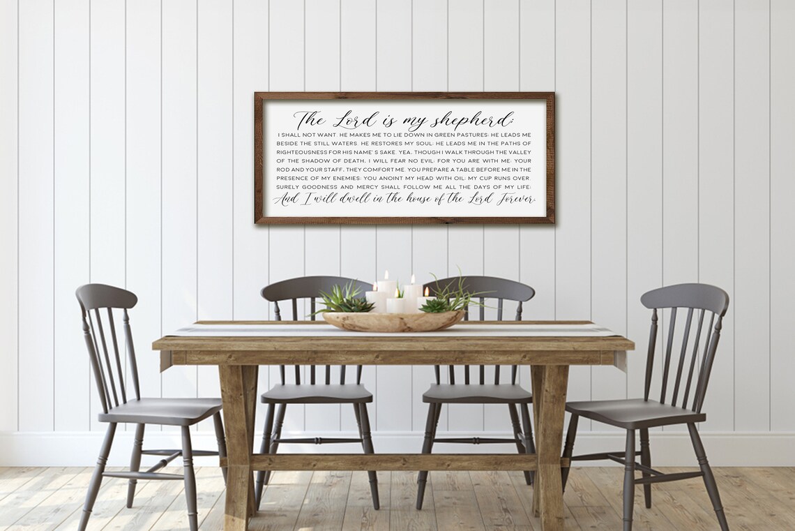 Psalm 23 Scripture Wall Art Print, Farmhouse Decor - Image 3