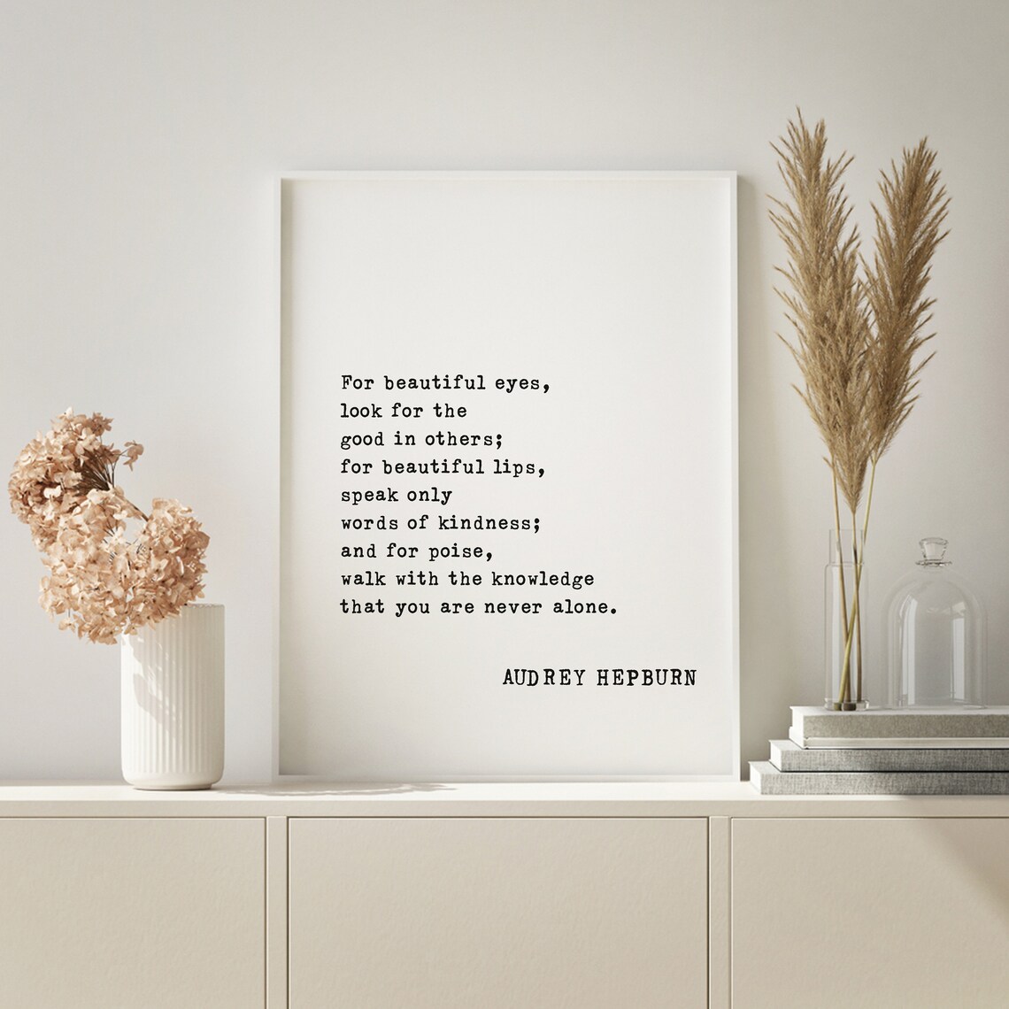 Audrey Hepburn Beautiful Eyes Kindness Typewriter Quote Decor Poster - Image 4