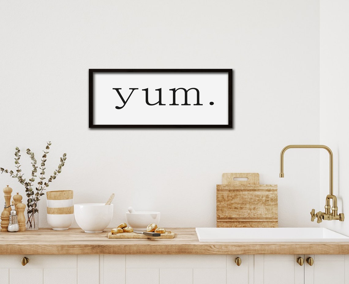 Yum Kitchen Sign Farmhouse Style Dining Room Decor Kitchen Humor Breakfast Wall Art Dining Room Decor Kitchen Wall Art - Image 3