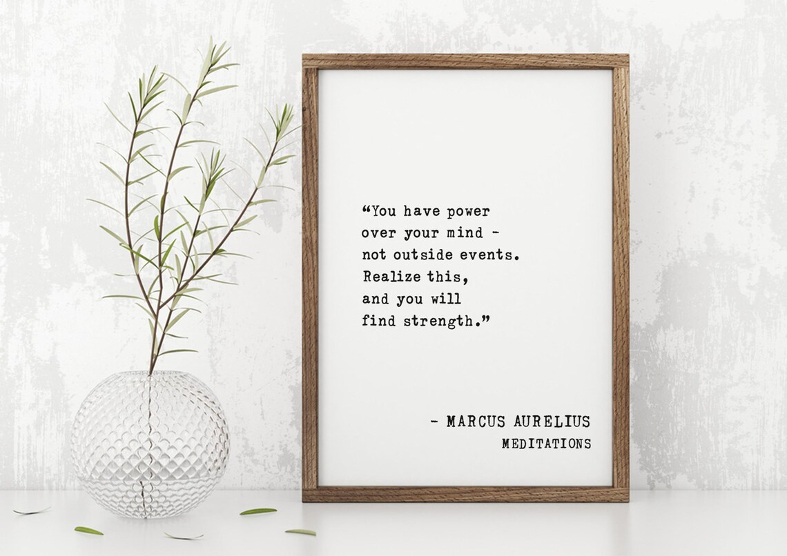 Marcus Aurelius Meditations Mind Power Typewriter Quote Decor Poster - Image 5