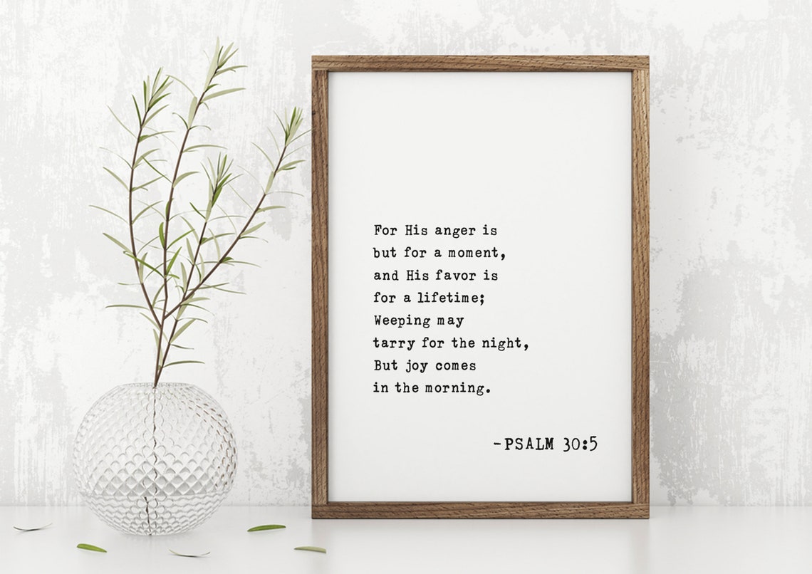 Psalm 305 Wall Art Weeping May Last Through The Night Grief Joy Scripture Verse Christian Home Decor Inspirational God Quotes - Image 3