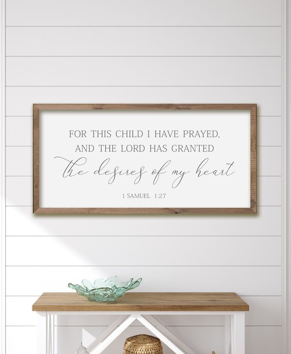 For This Child I Have Prayed Nursery Wall Art Print