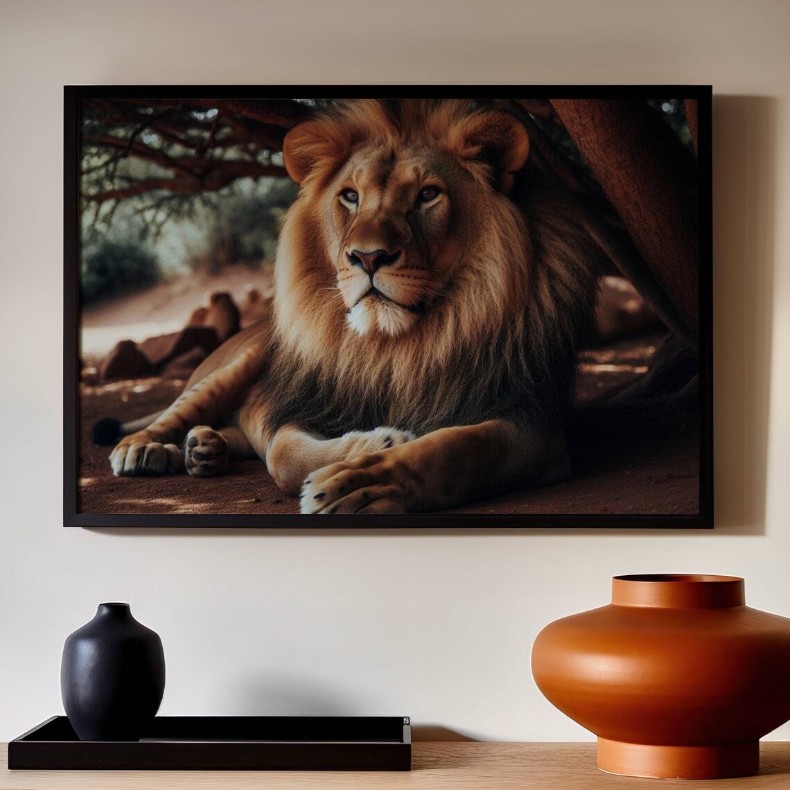 African Lion Resting Regal Wildlife Photography Portrait Poster - Image 4