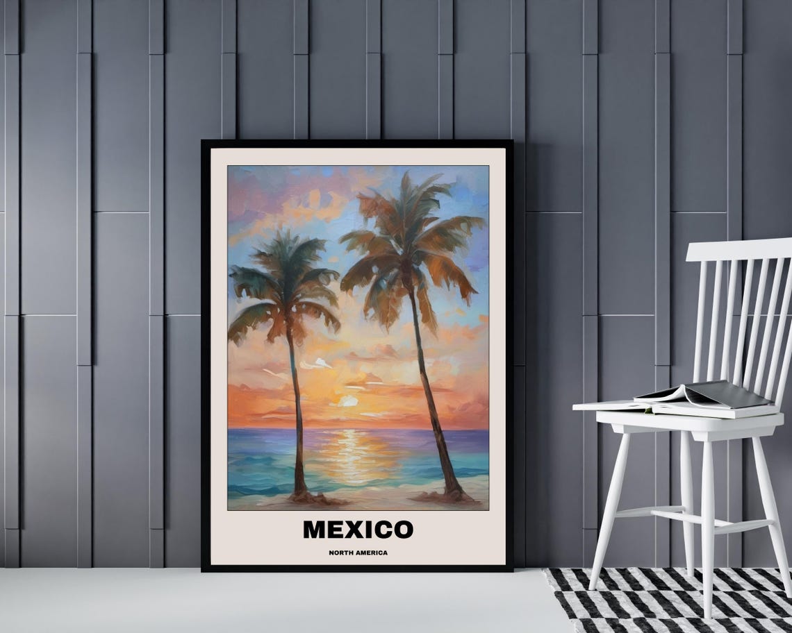 Mexico Beach Tropical Wall Art, Colourful Artwork - Image 4