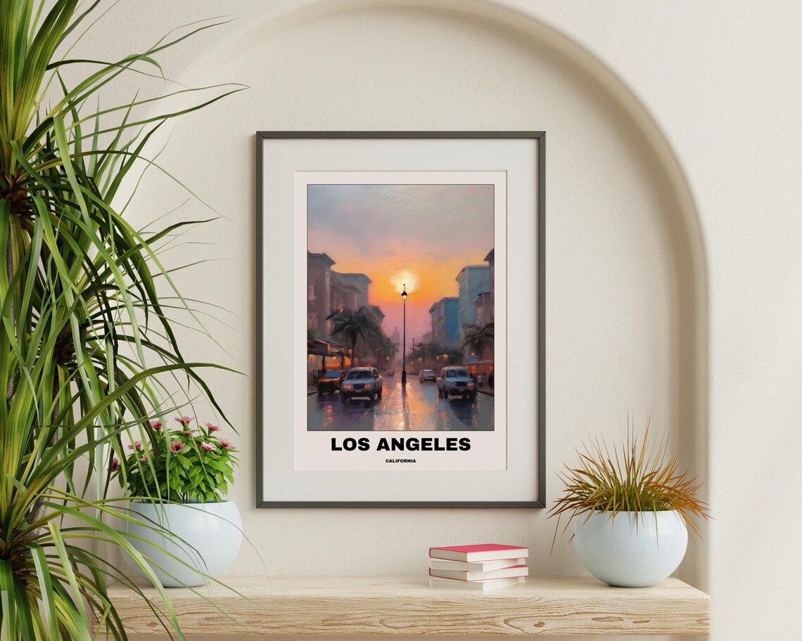 Los Angeles Poster Artwork, Minimalist California Sunset - Image 3