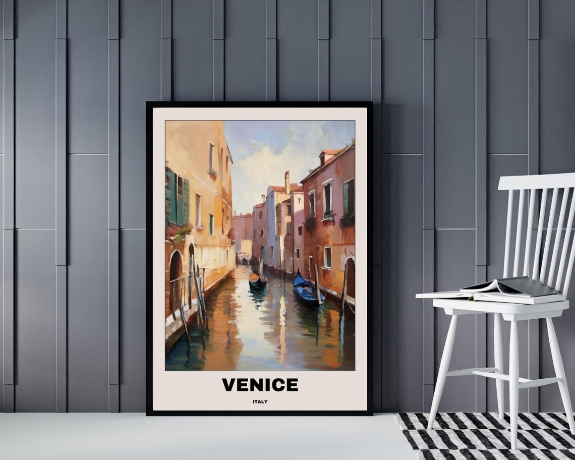 Venice Italy Travel Poster, Romantic Modern Poster - Image 4