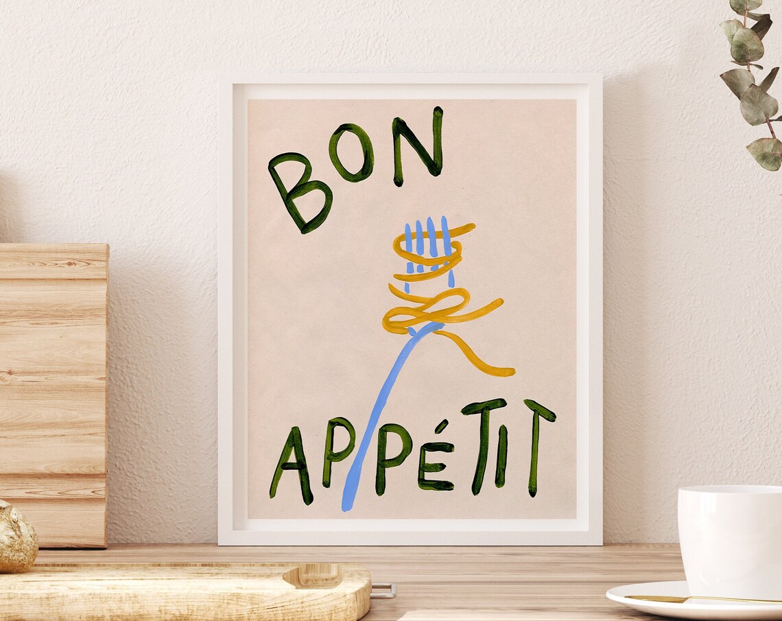 Bon Appetit Pasta Kitchen Wall Art, Poster - Image 4