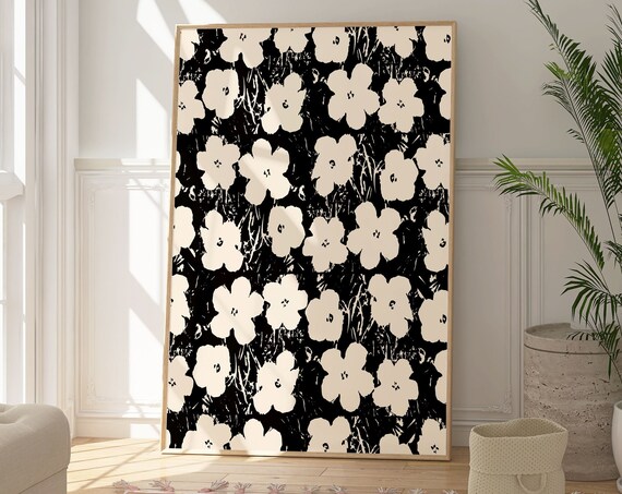 Henri Matisse Flower Pattern, Black and White Art Print