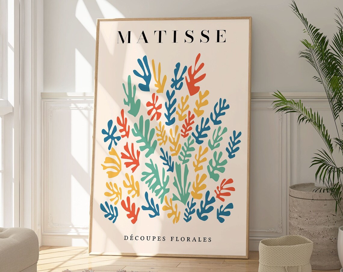 Henri Matisse Découpes Florales Colorful Paper Cut Outs Abstract Wall Art