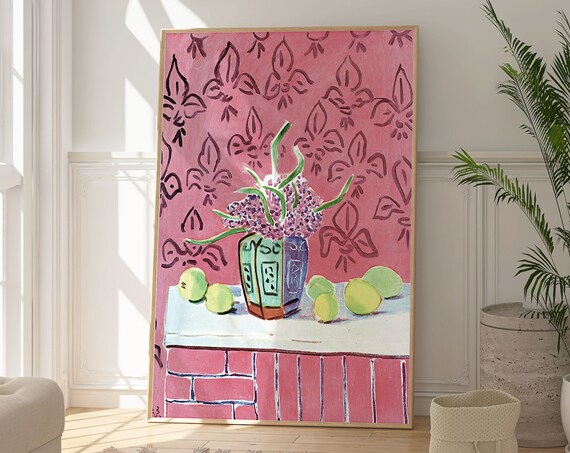 Henri Matisse Still Life With Citrus Purple Flowers Pink Fauvist Wall Poster